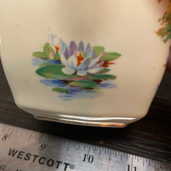 Falcon Ware Creamer English Cottage Gold Trim Accents Square Shaped - Picture 3 of 6